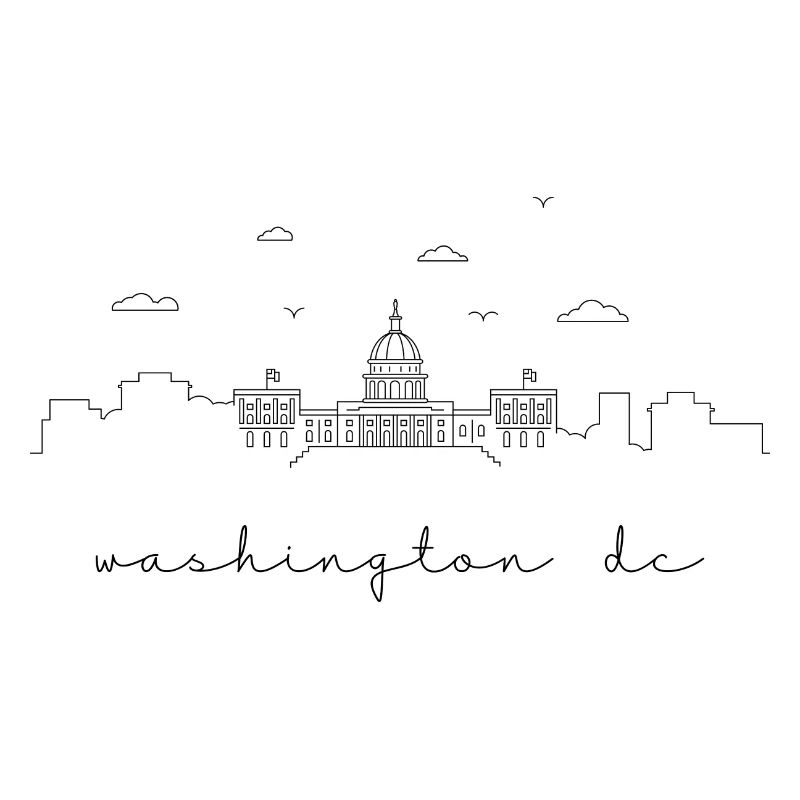 die Skyline von Washington DC.
