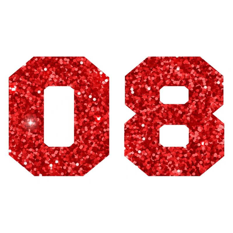 Nummer 8 Roter Glitzer - 8. Jahrestag