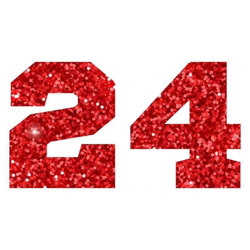 Nummer 24 Roter Glitzer - 24-jähriges Jubiläum