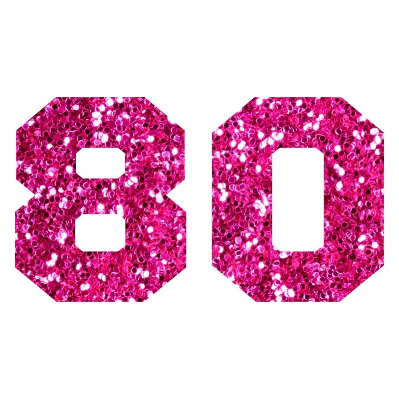 Nummer 80 Pink Glitter - 80. Geburtstag