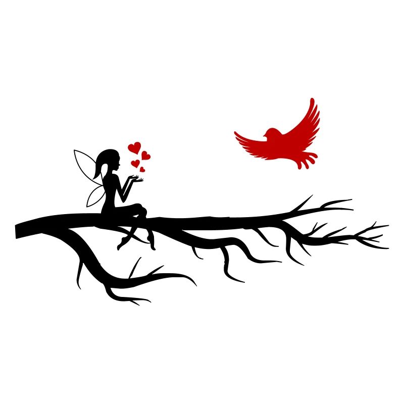 Fée Elfe Silhouette Amour