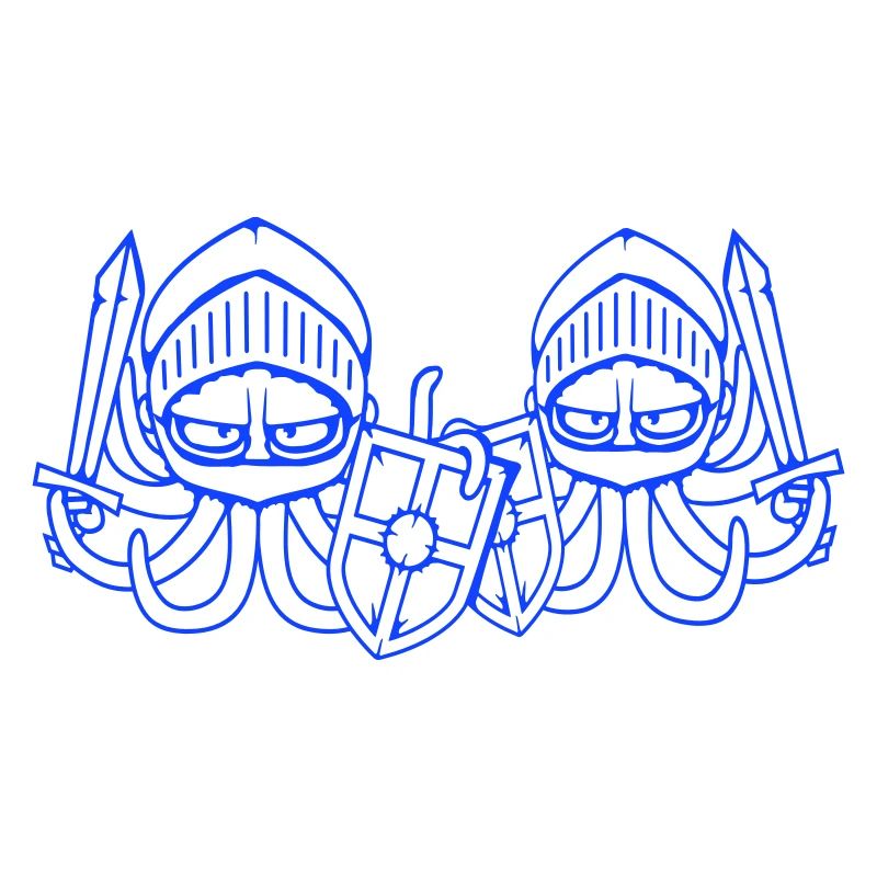 2 Octopus Knight Team Épée bouclier médiéval