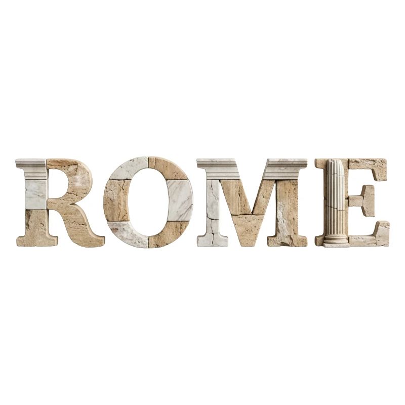 Rom / Rome Typografie mit antiker Architektur