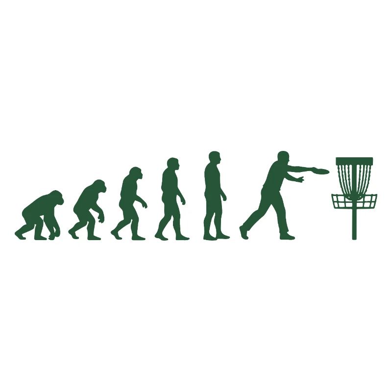 Disc Golf Evolution Lustiger Discgolfer Fliegender Disc