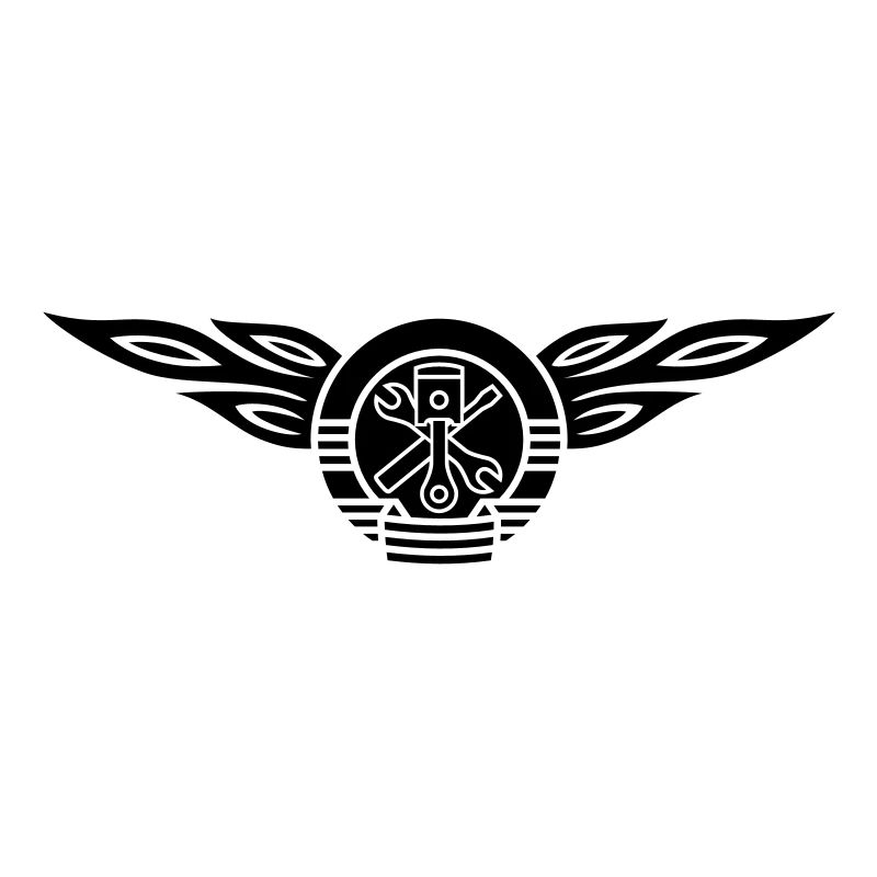 Car flames crest 1c
