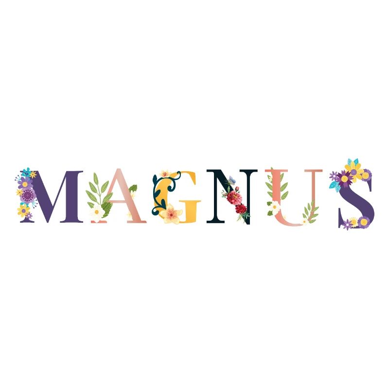 Nom MAGNUS Décoré de Fleurs