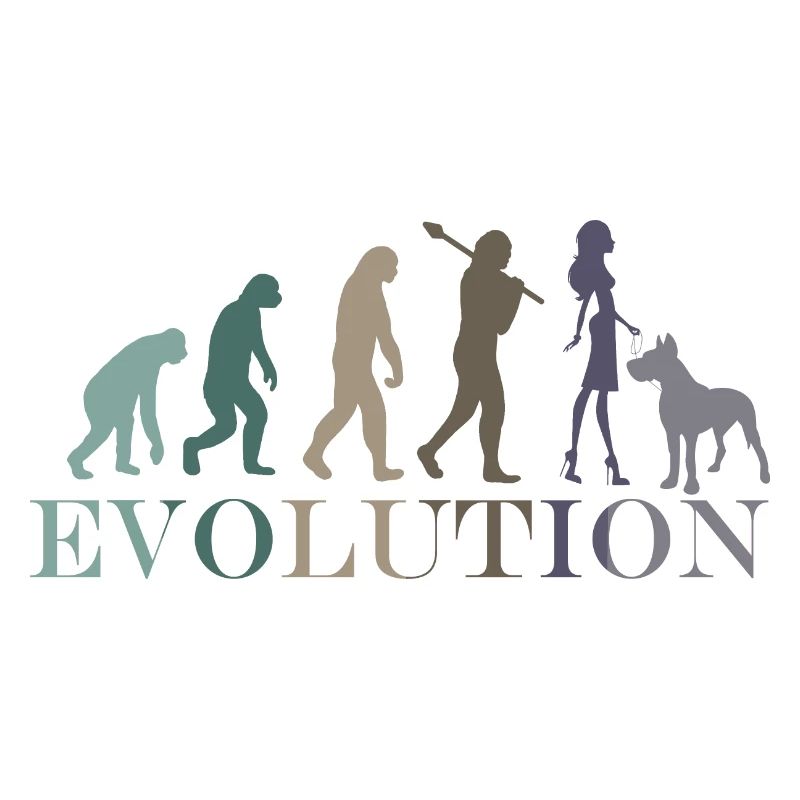 Evolution Deutsche Dogge Weiblich Retro Minimalismus