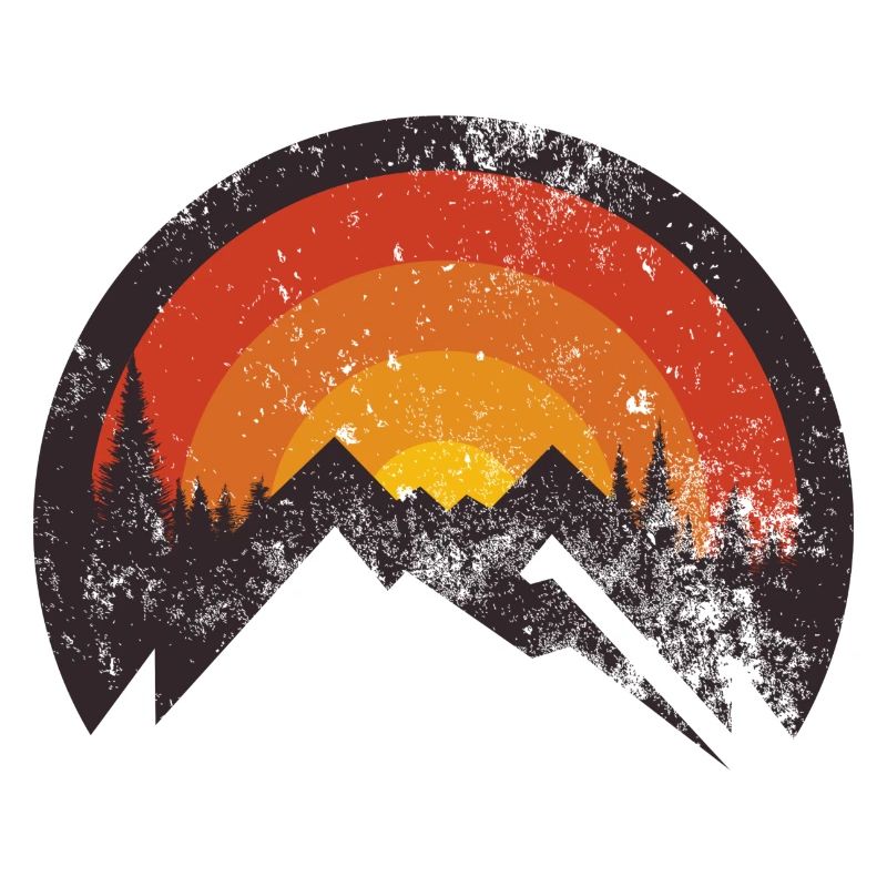Silhouette de montagne de la crête du coucher de soleil