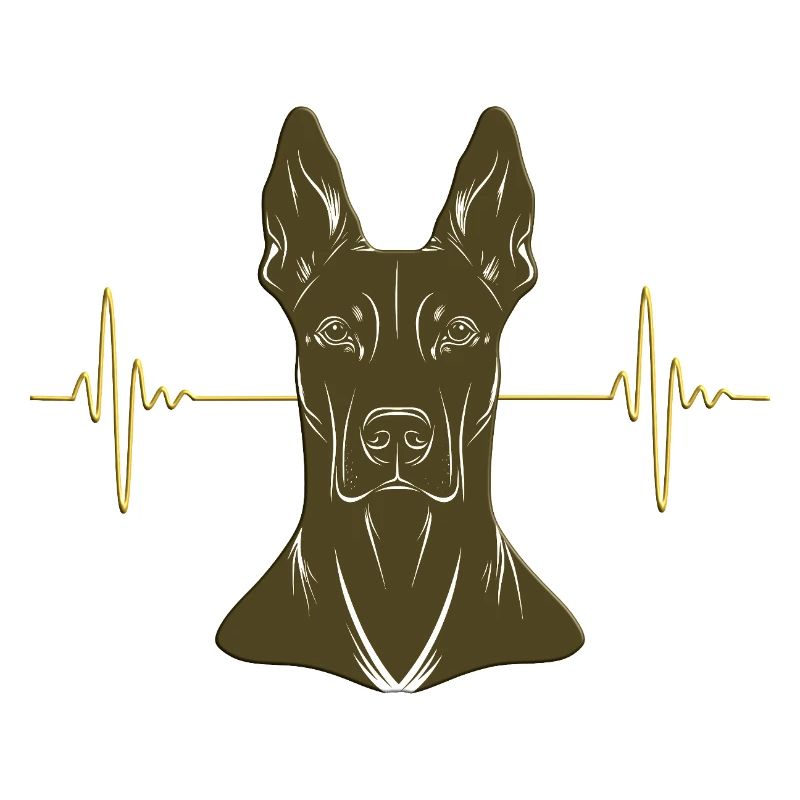 Dobermann mit Herzschlag – Gold