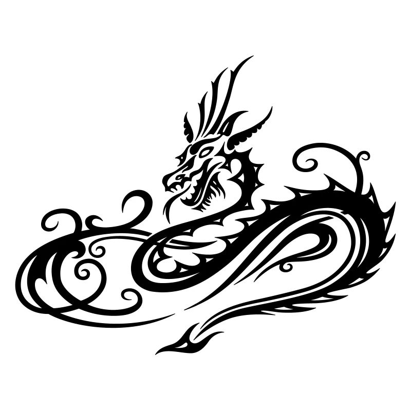 Tribal Drache in Herzform Motiv