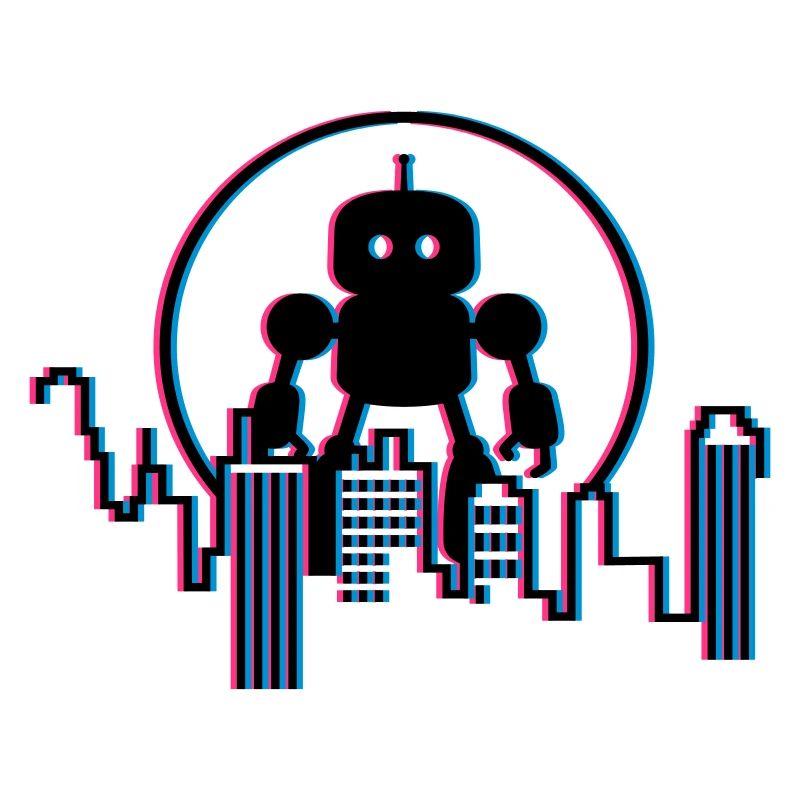 Robot City Skyline – 3D Science-Fi Future Design