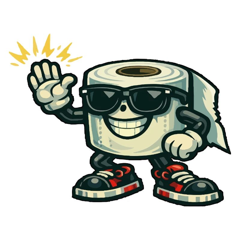 Toilettenpapier-Hip-Hop-Held mit Sneaker