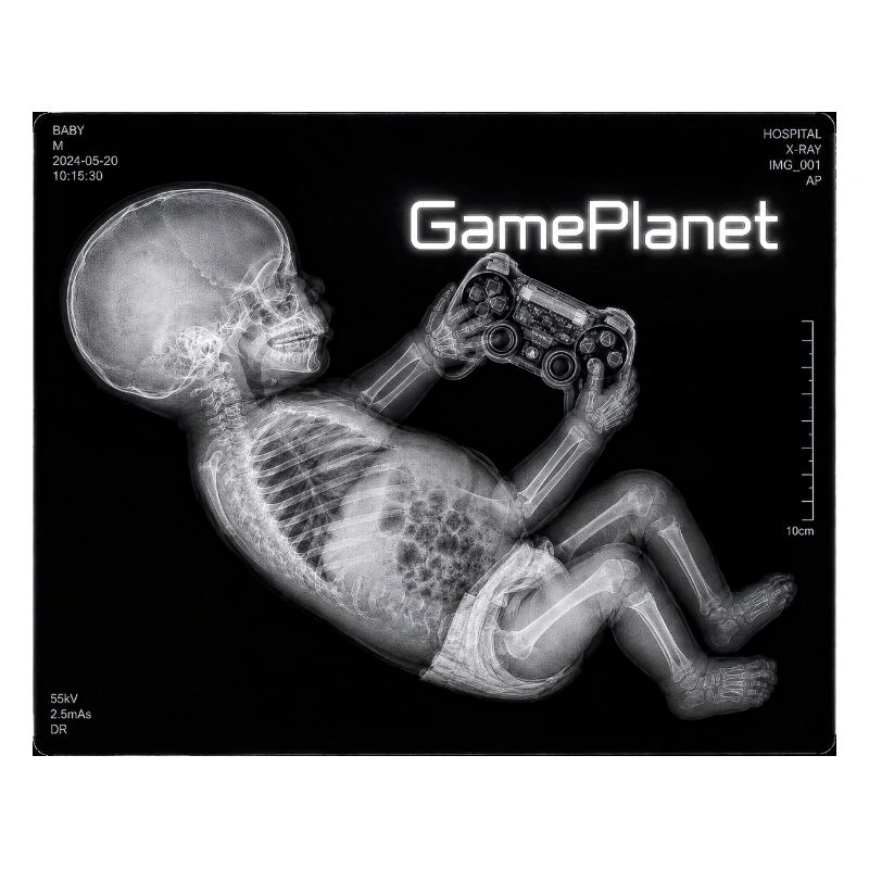 Bébé à rayons X avec manette de jeu