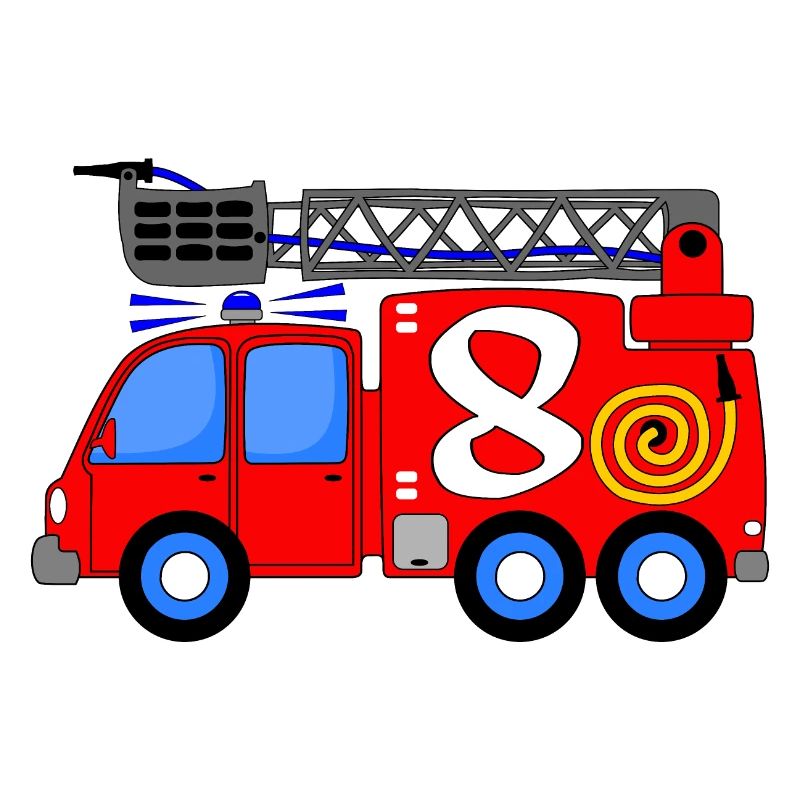Fire engine 8 birthday children