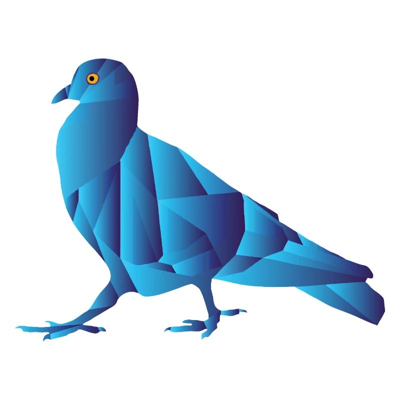 Blaue geometrische abstrakte Taube