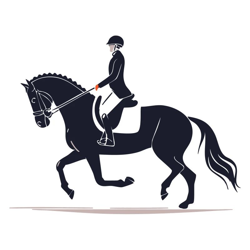 Silhouette de cavalier au galop