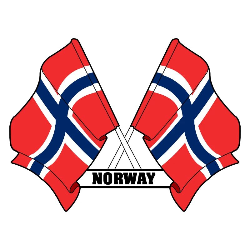 Norway Crossed Flags