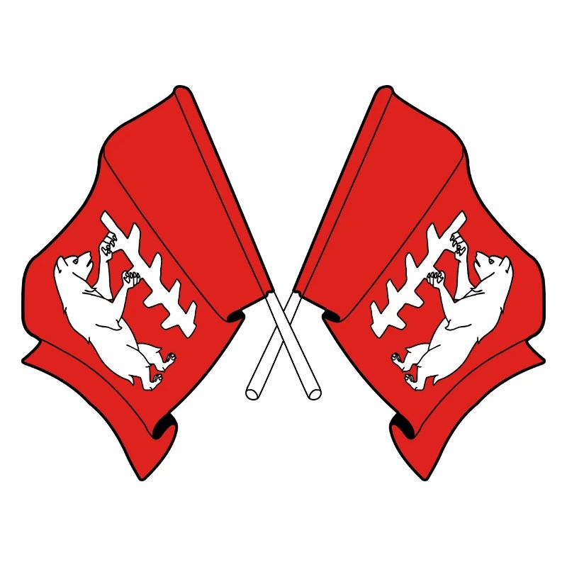 Deux drapeaux croisés du Warwickshire
