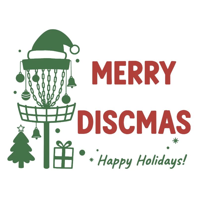Fröhliche Discmas Frohe Feiertage Disc Golf Korb