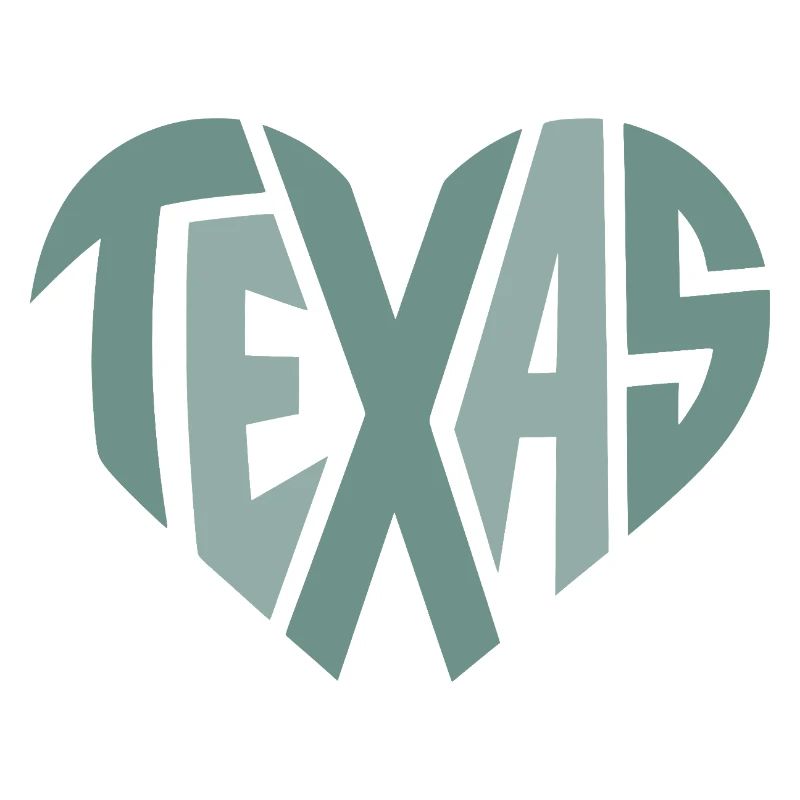 Texas Typografie geometrisches Herz 