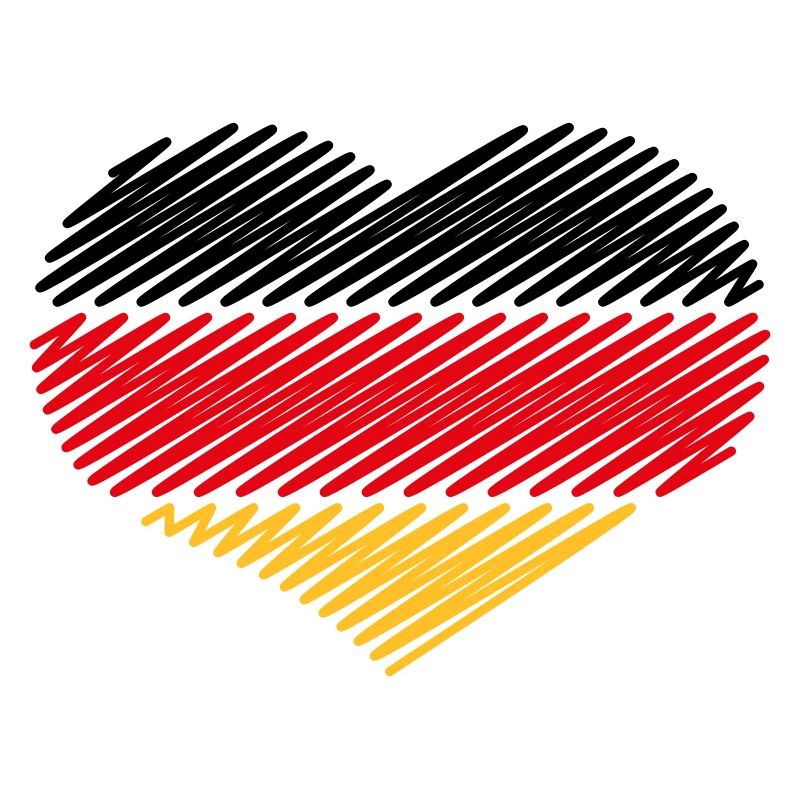 Heart Black Red Gold (Germany Flag Sketch)