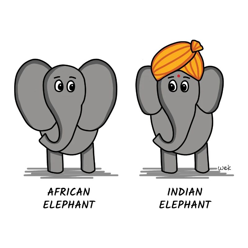 Afrikanischer Elefant, Indischer Elefant