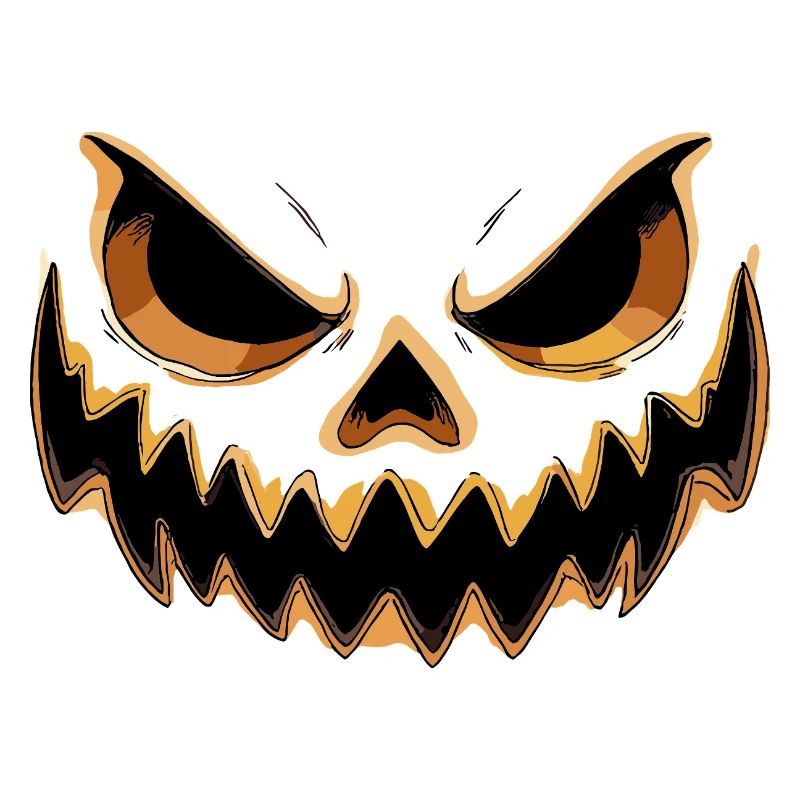 Grim Pumpkin Face for Halloween Boo