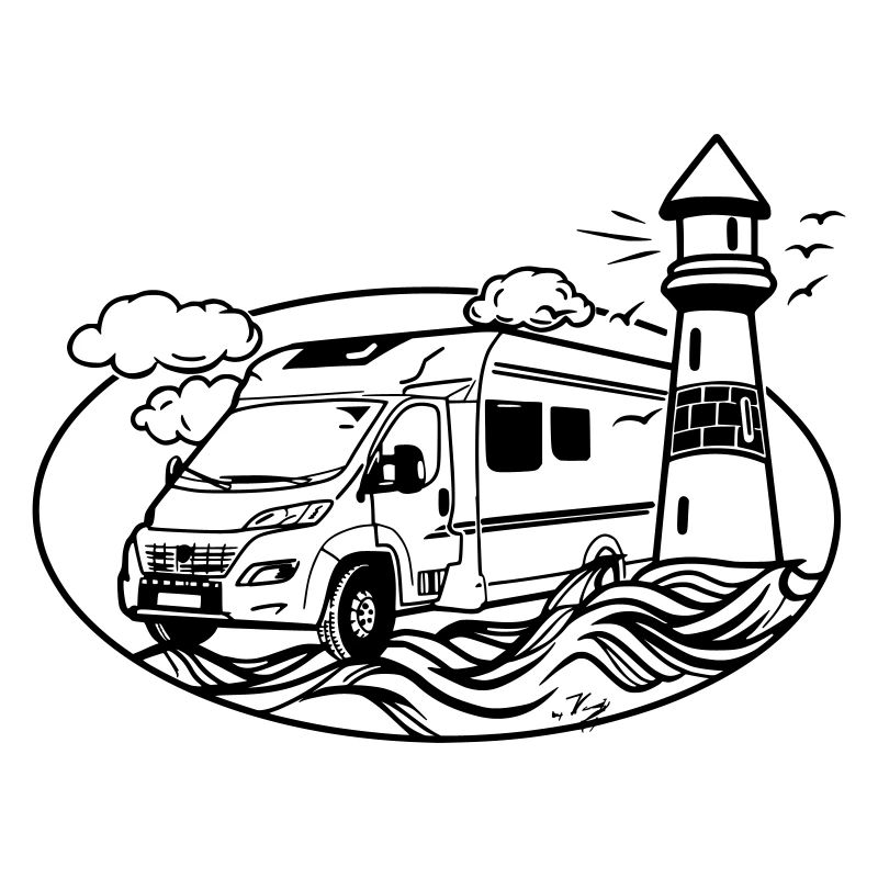 Camping-car au bord de la mer