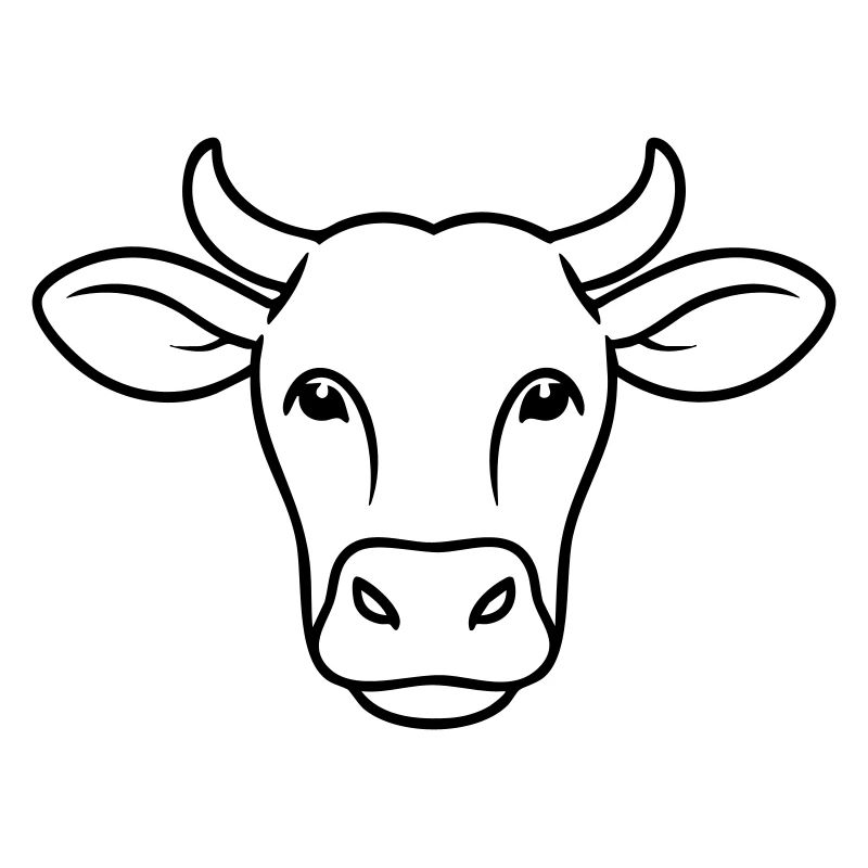 Kuh Kopf Line Art Minimal