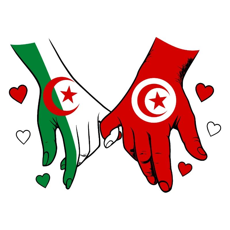 Algérie-Tunisie Drapeau main dans la main