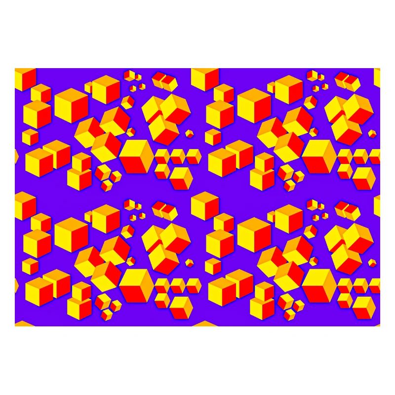 Déco motif cube coloré