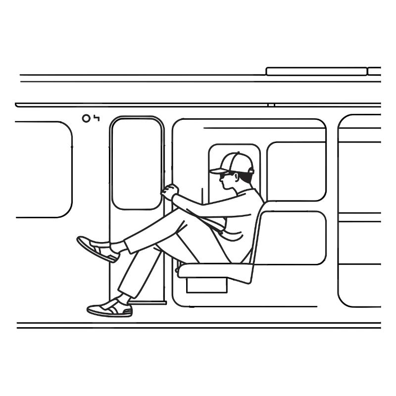 Train Lovers Line Art