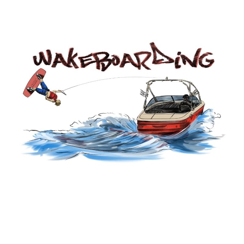 Motif d'action de wakeboard