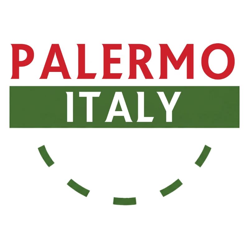 Palermo Italy emblem with green curve