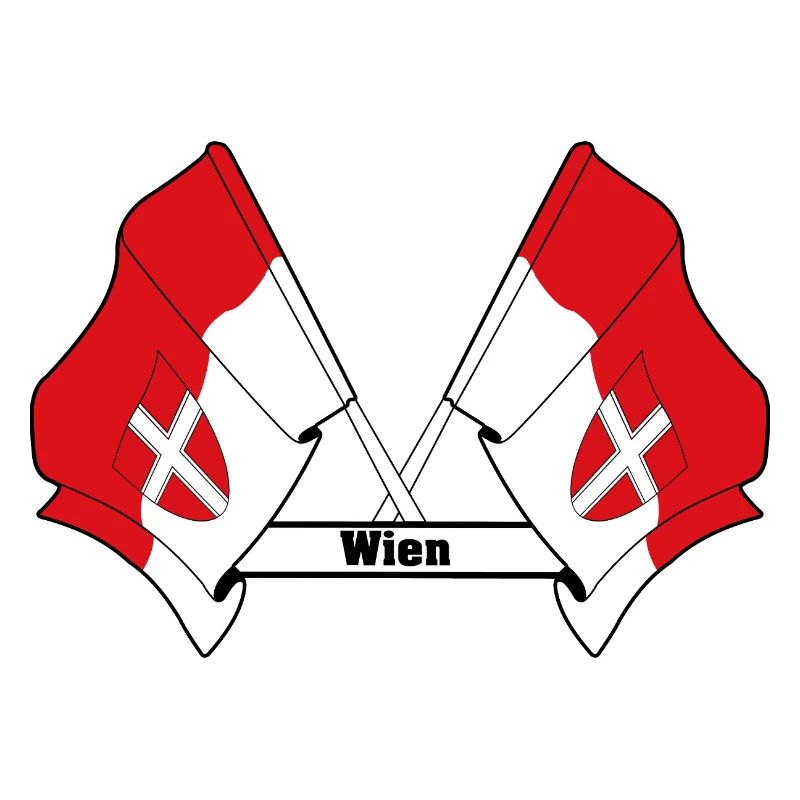 Drapeaux de Vienne avec texte