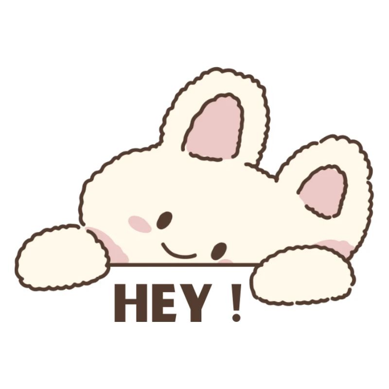 Cuddly Bunny Hey – Cute Cartoon Message