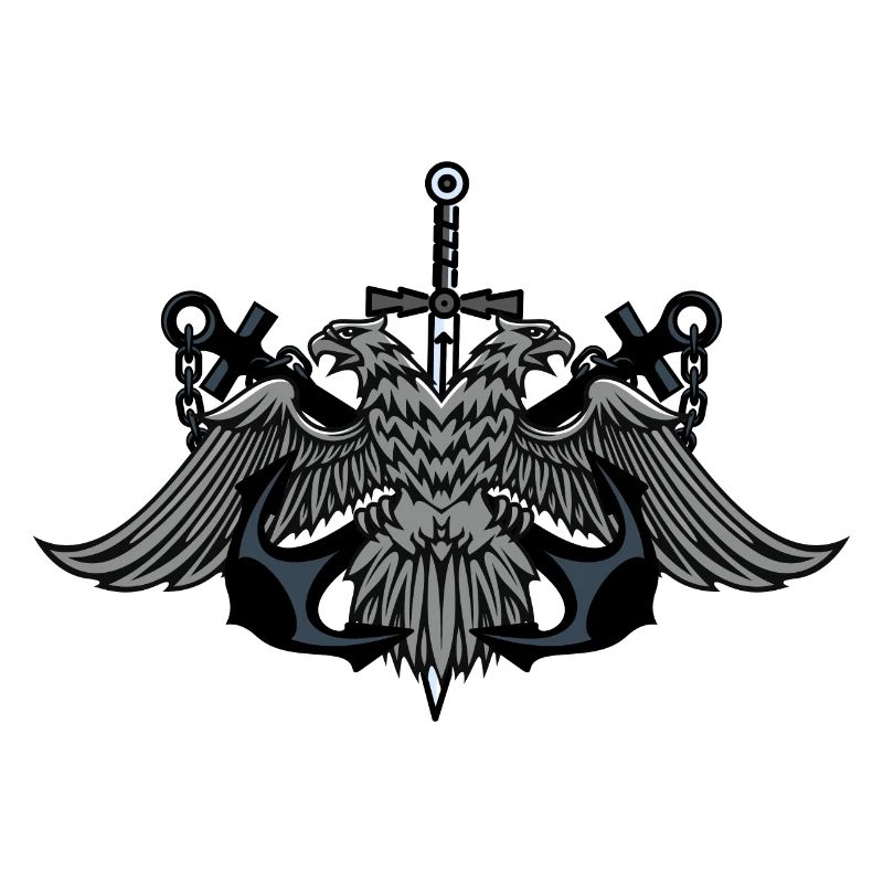 Zwillingsadler-Wappen mit Schwert