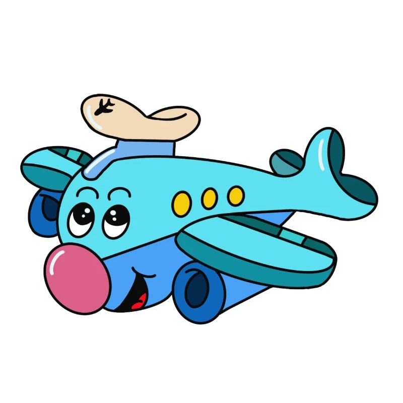 Bruce der Pilot – Cartoon Flugzeug