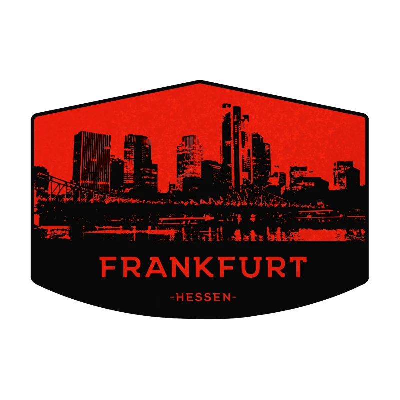 Frankfurter Skyline Patch Rot Schwarz