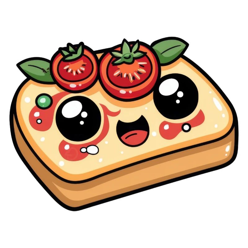 Lustiges Brot mit Tomate Comic