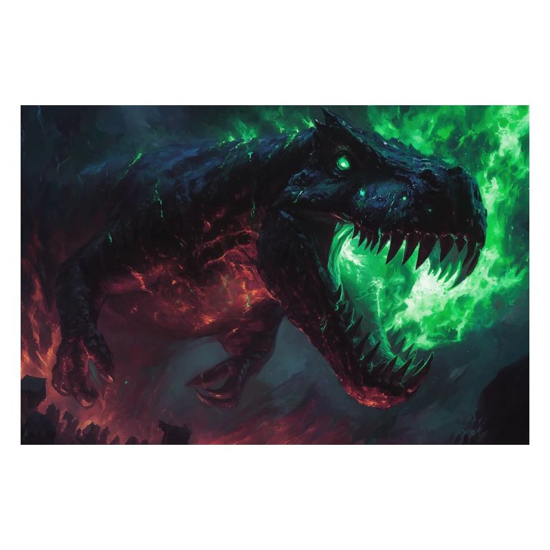Poster Illustration Monstre T-rex