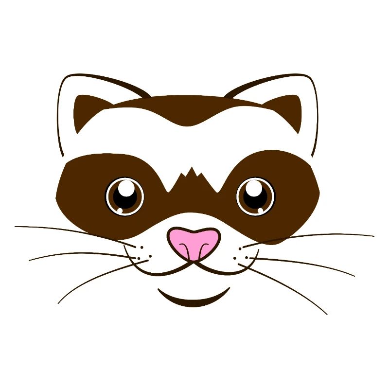 Visage de furet mignon, costume graphique de belette drôle