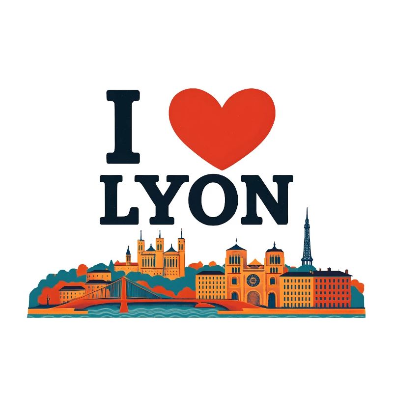 I Love Lyon – Skyline Coloré