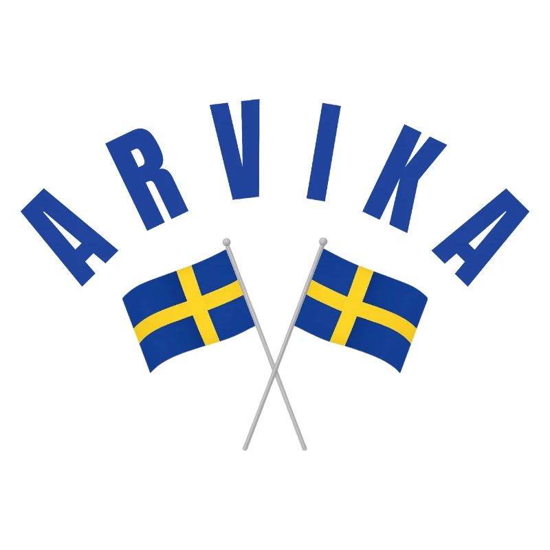 Arvika – Emblem der zwei schwedischen Flaggen
