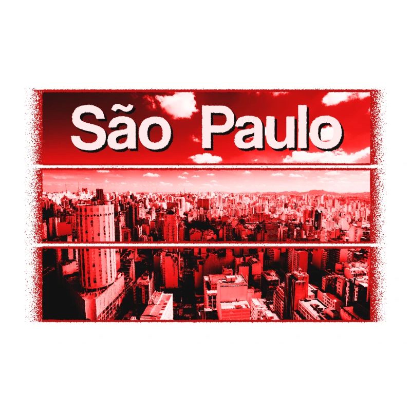 Rote Stadtsilhouette São Paulo