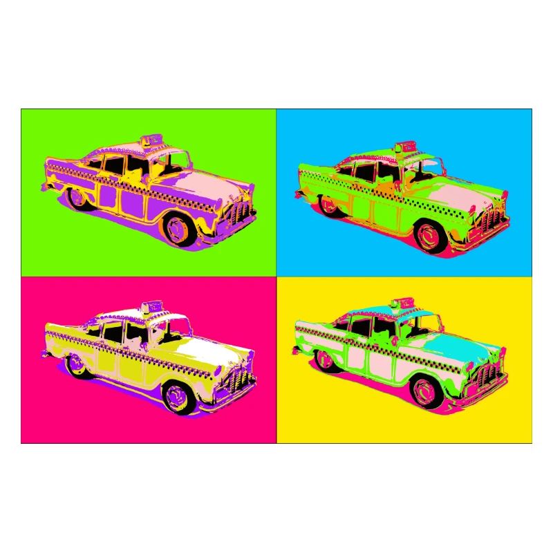 Taxi Pop Art Vier-Farben