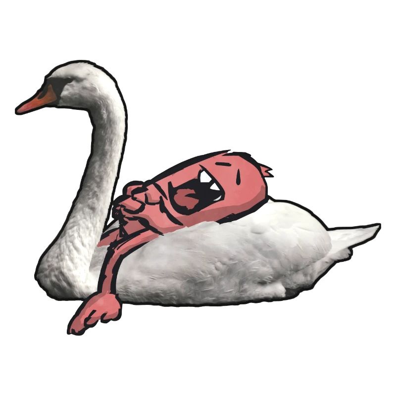 Schlafendes Monster auf Schwan