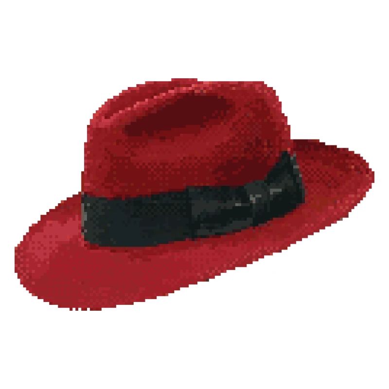 Retro Pixel Art Red Fedora Hat