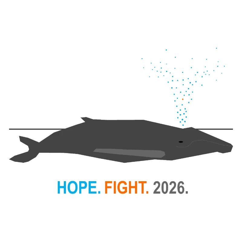 Minimalist Whale HOPE FIGHT 2026 Design