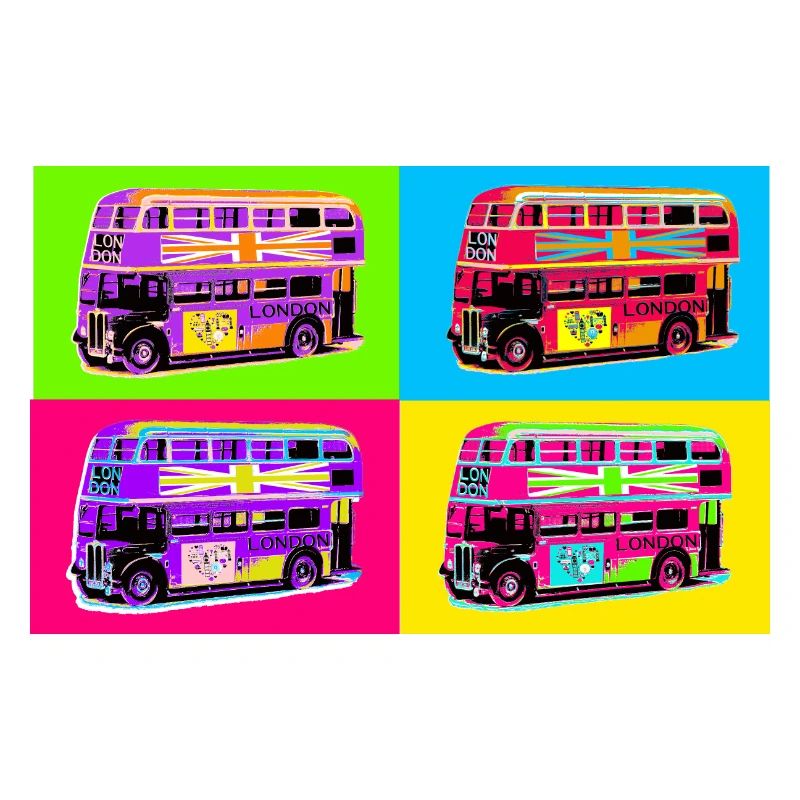 Bus Londres Pop Art Arc-en-Cirque